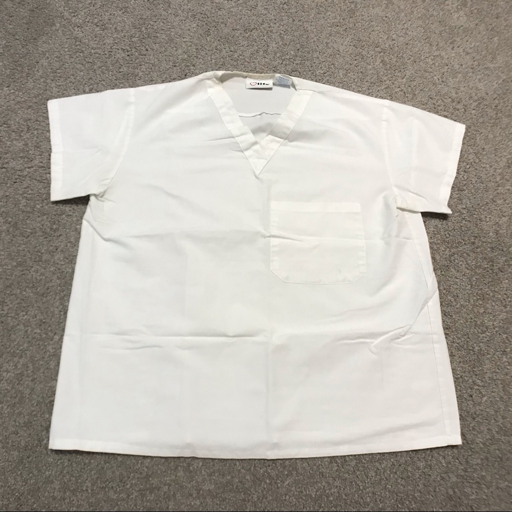 White Top Scrubs Mens Medium